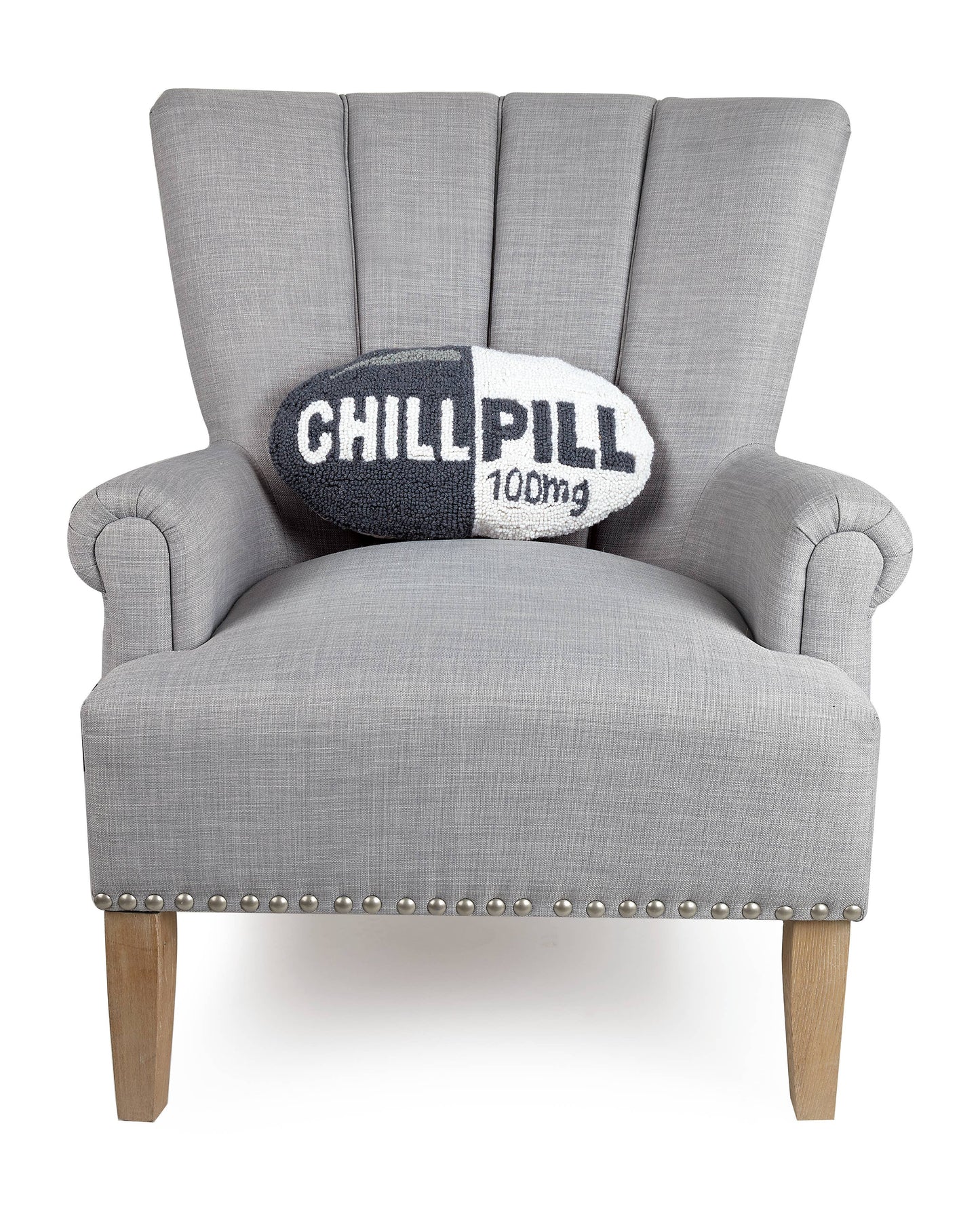 Chill Pill Dark Grey Hook Pillow
