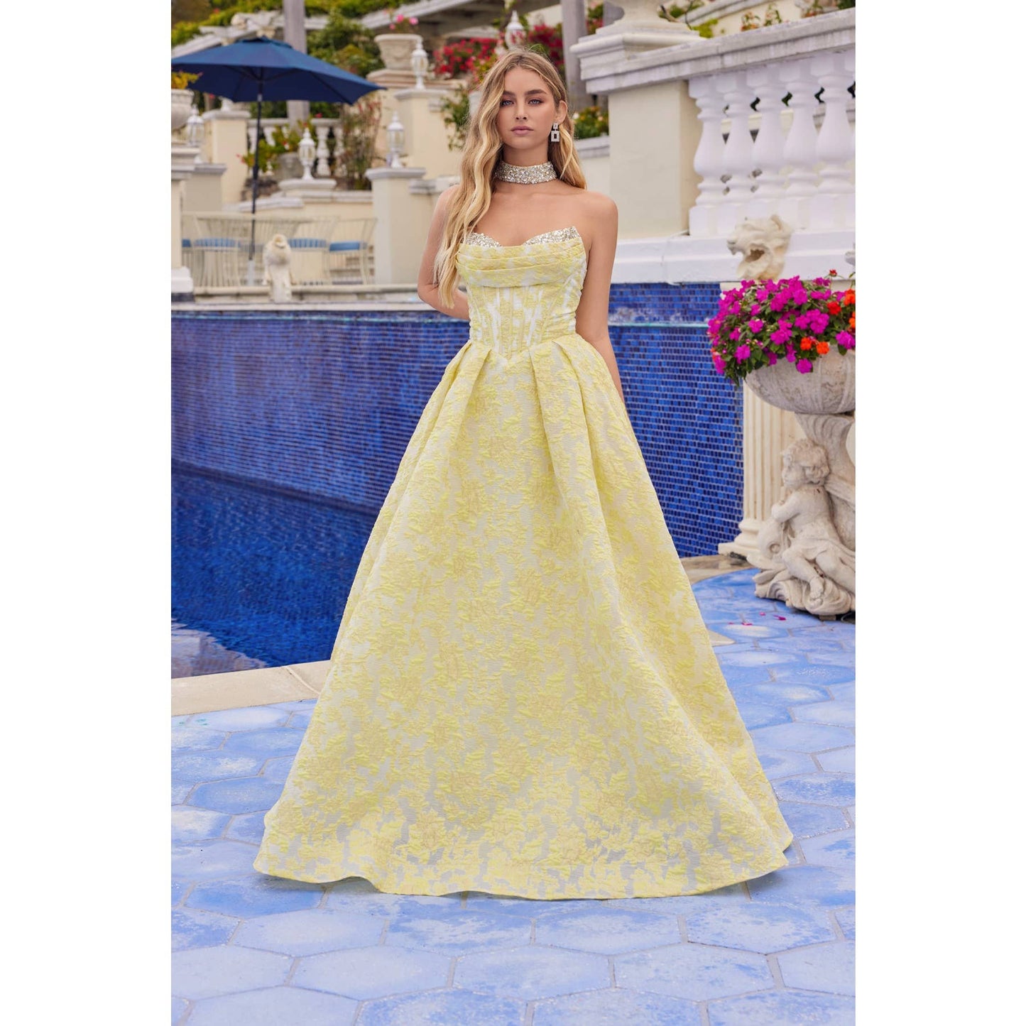 Strapless Ball Gown with Structured Corset Bodice