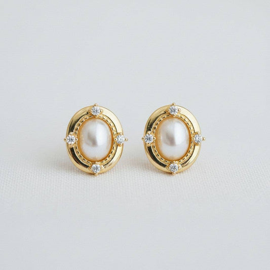 Chic Pearl and Zirconia Drop Earrings