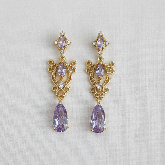Palace Purple Zirconia Stud Earrings