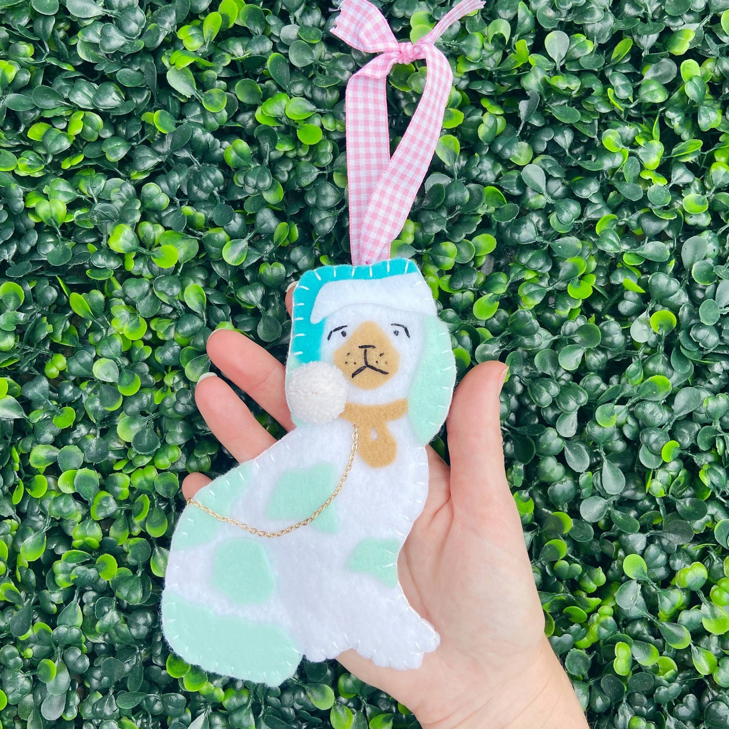 Staffordshire Dog Chinoiserie Ornament | Aqua