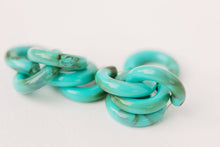 Load image into Gallery viewer, Turquoise Chunky Lucite Statement Hoop Earrings
