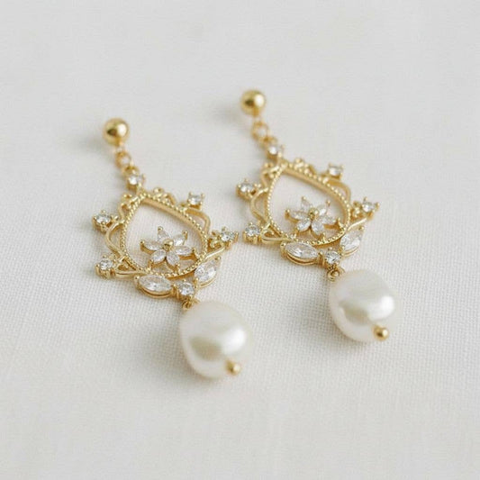 Baroque-Inspired Freshwater Pearl Drop Earrings