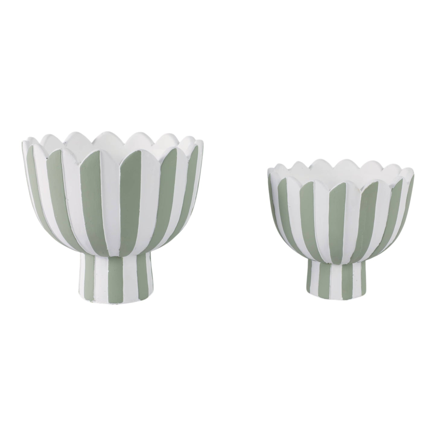 Ceramic Scalloped Striped Planters