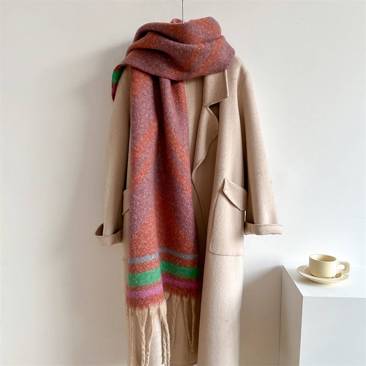 Autumn Winter Long Scarf - Thick Cozy Wrap