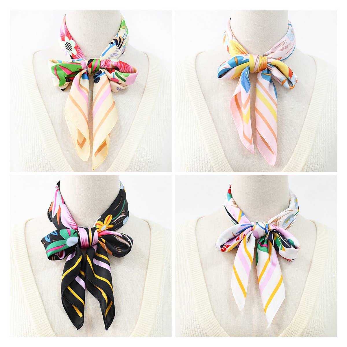 Floral Print  Scarf – Vintage Neck & Head Wrap