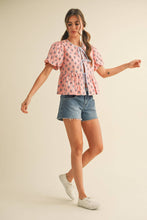 Load image into Gallery viewer, Cutie Floral Tie Front Top

