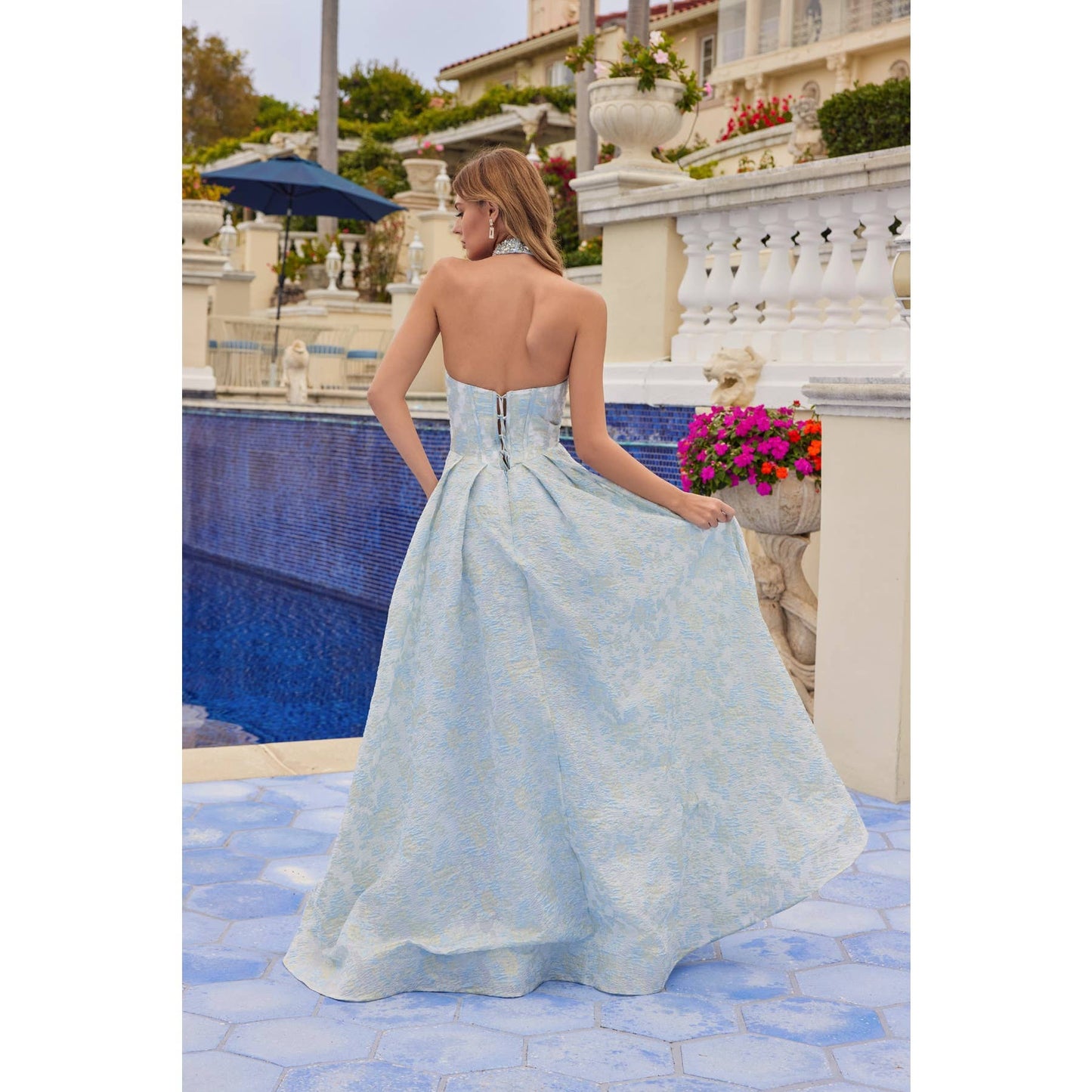 Strapless Ball Gown with Structured Corset Bodice