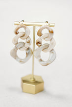 Load image into Gallery viewer, Cream Lucite Chain Statement Drop Earrings
