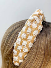 Load image into Gallery viewer, Raffia Embossed Knotted Headband - White
