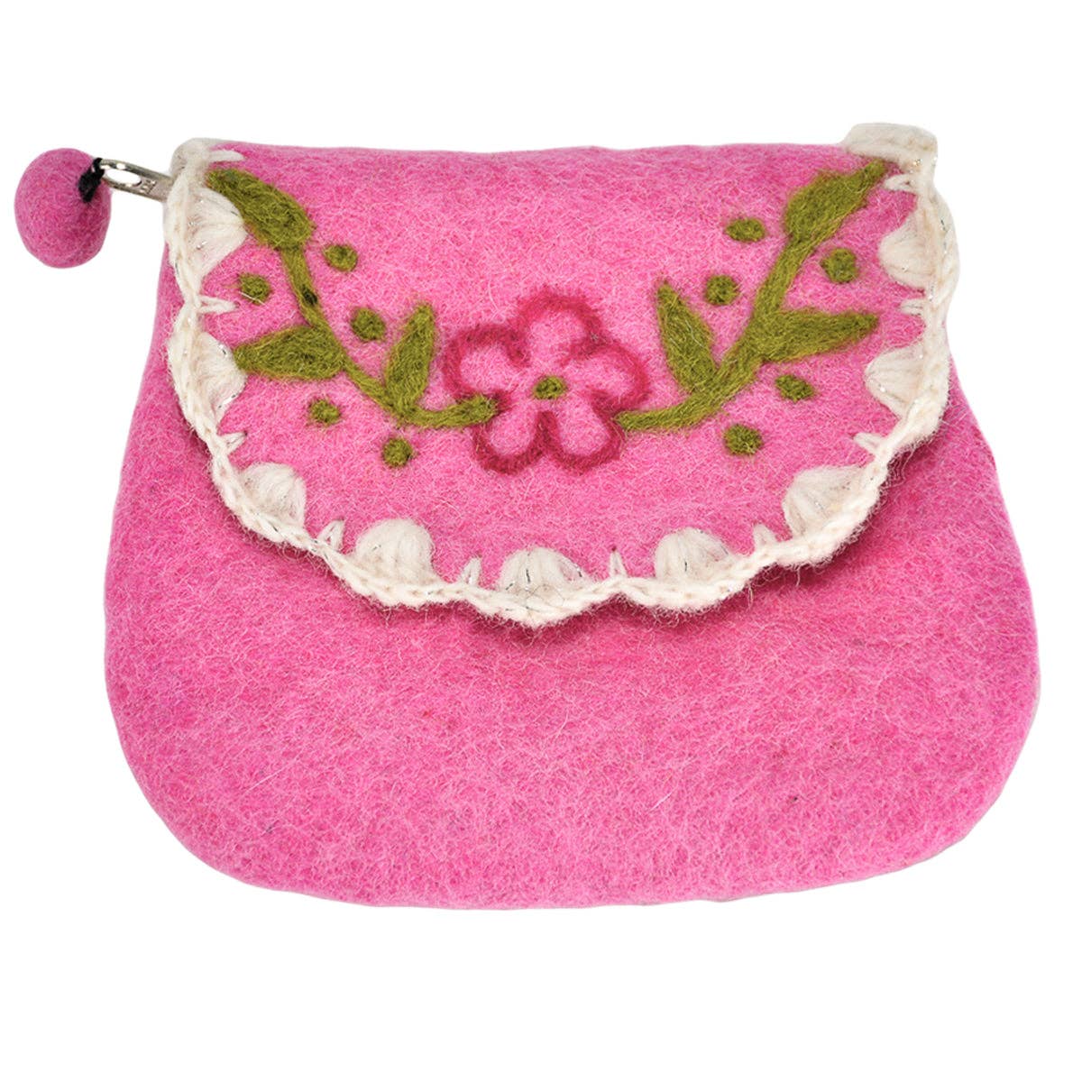 Flower with leaves flip design coin purse