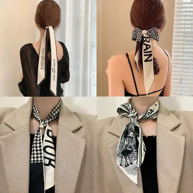 Long Thin Ribbon Scarf – Ponytail, Neck, or Purse
