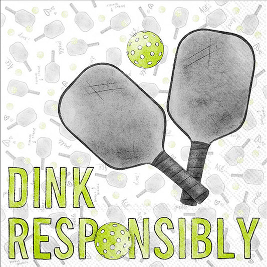 Paper Cocktail Napkin Pack/20 Dink Responsibly - Pickleball