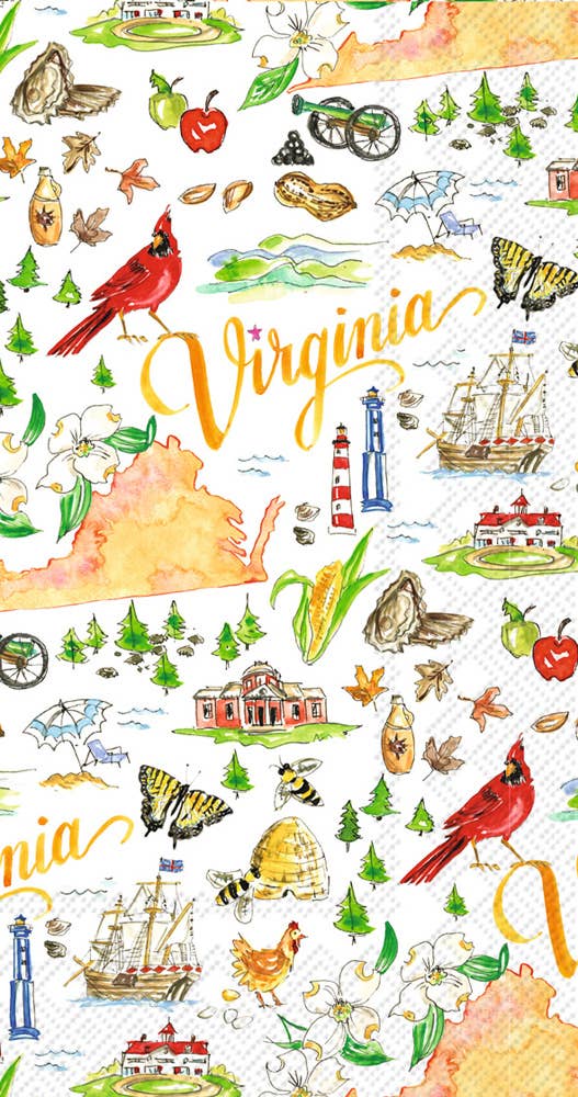 Paper Guest Towels 16 count Virginia VA State Collection