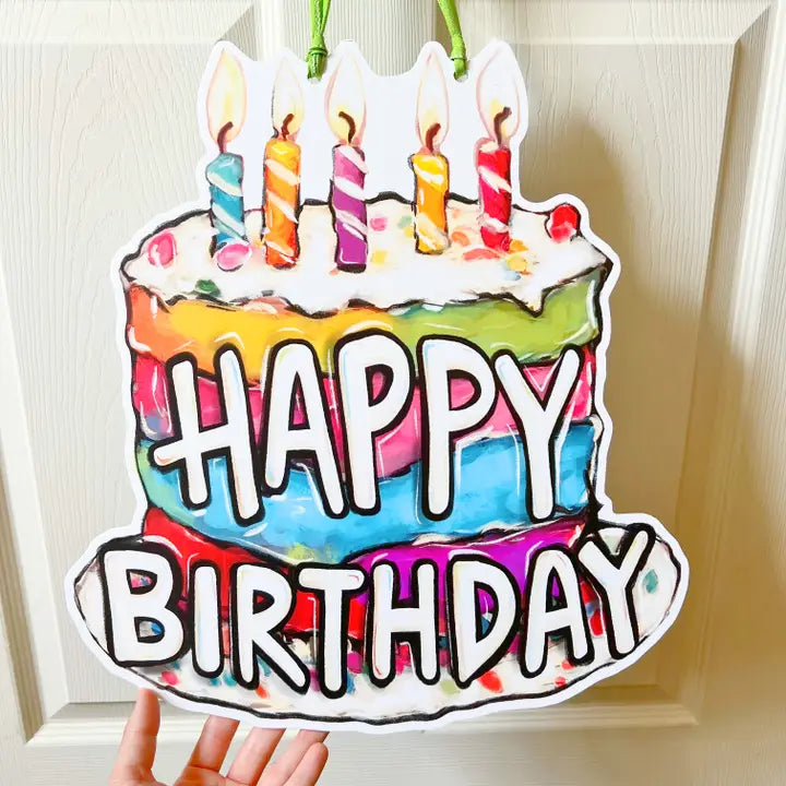 Happy Birthday Cake Door Hanger