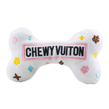 Load image into Gallery viewer, White Chewy Vuiton Bones Squeaker Dog Toy: Small / Mini
