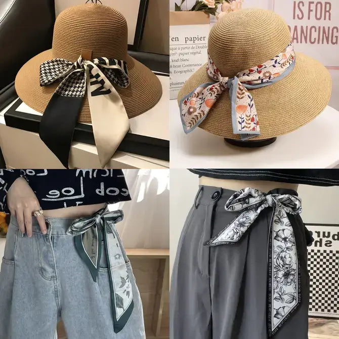 Long Thin Ribbon Scarf – Ponytail, Neck, or Purse