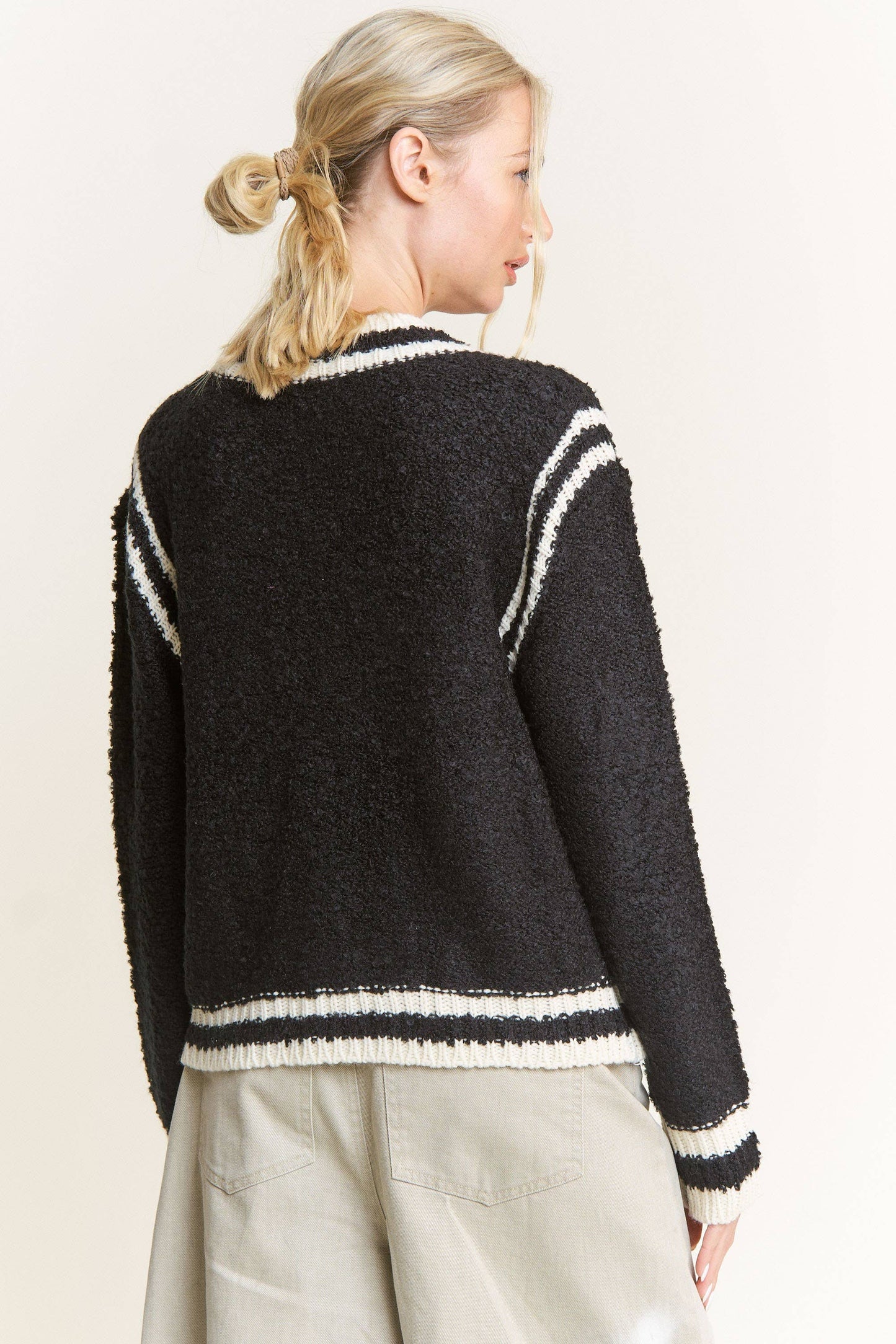 Black Contrast Sweater