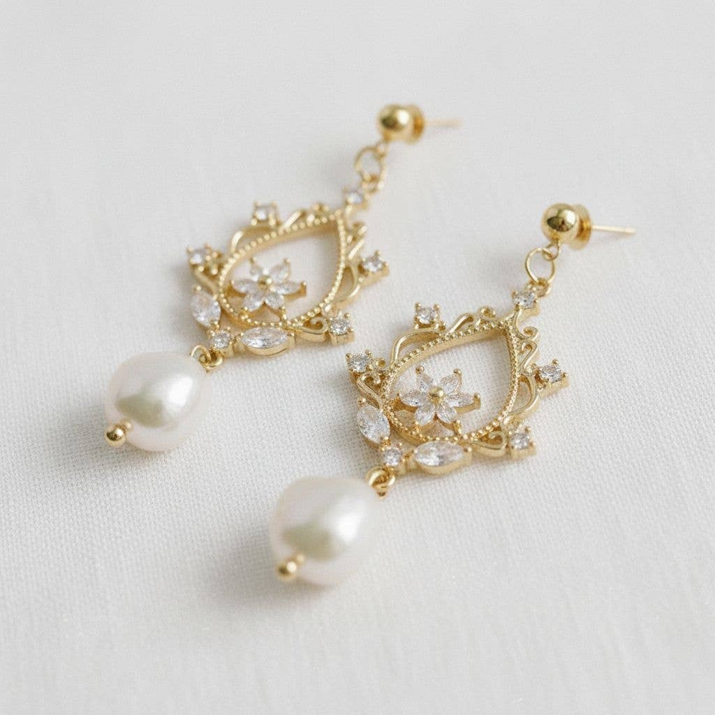 Baroque-Inspired Freshwater Pearl Drop Earrings