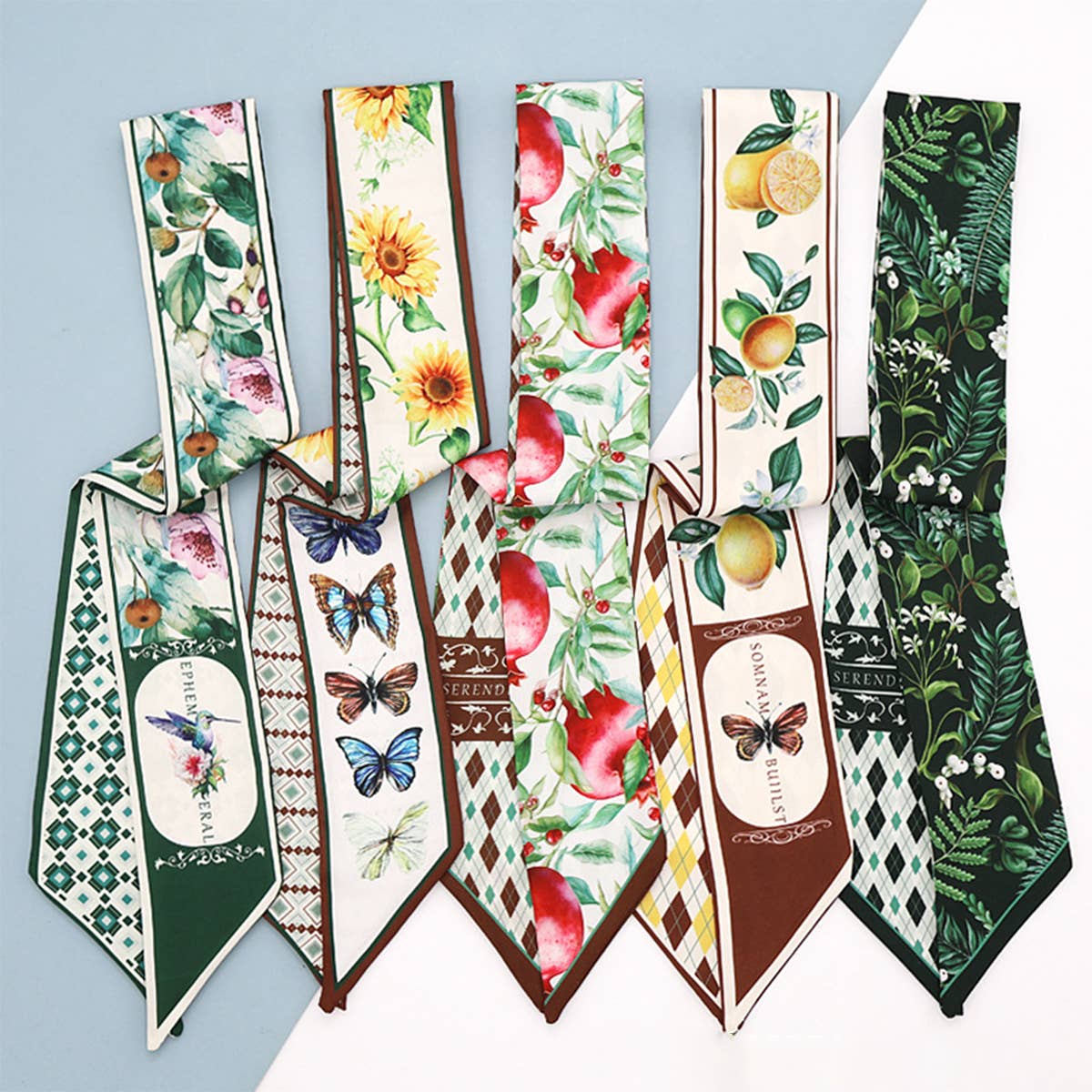 Fruit Print Twilly Scarf – Hair Tie & Bag Ribbon
