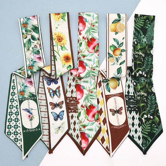 Fruit Print Twilly Scarf – Hair Tie & Bag Ribbon