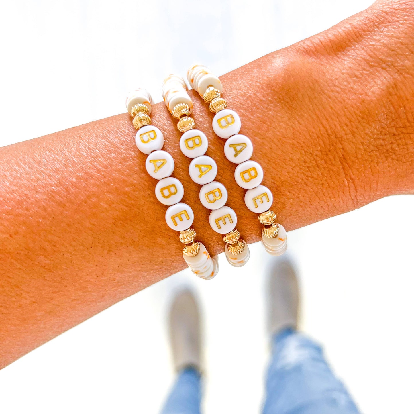 Valentine word Heishi Bracelets: Be mine