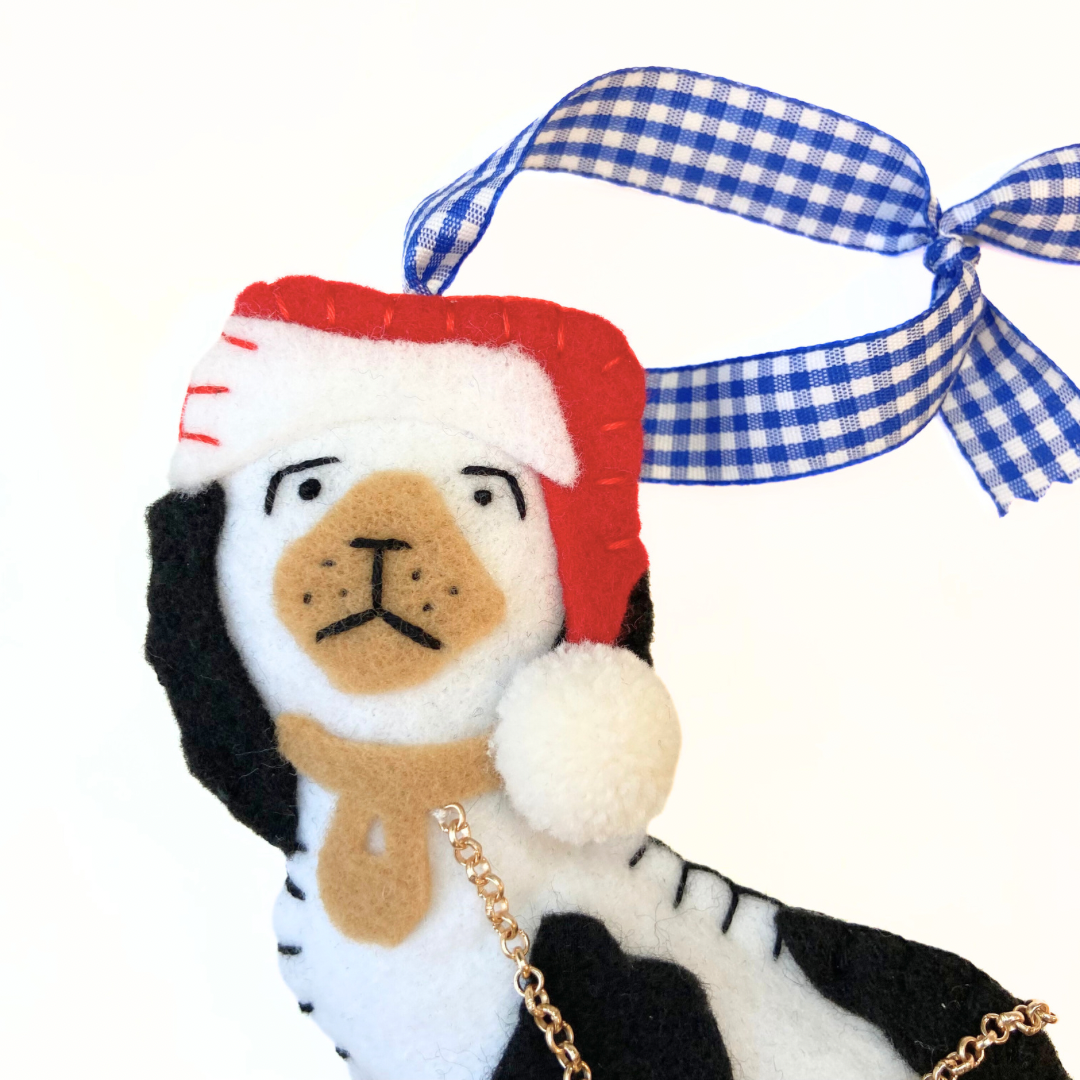 Staffordshire Santa Chinoiserie Ornament | Black