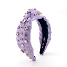 Load image into Gallery viewer, Lavender Textured Headband with Crystal
