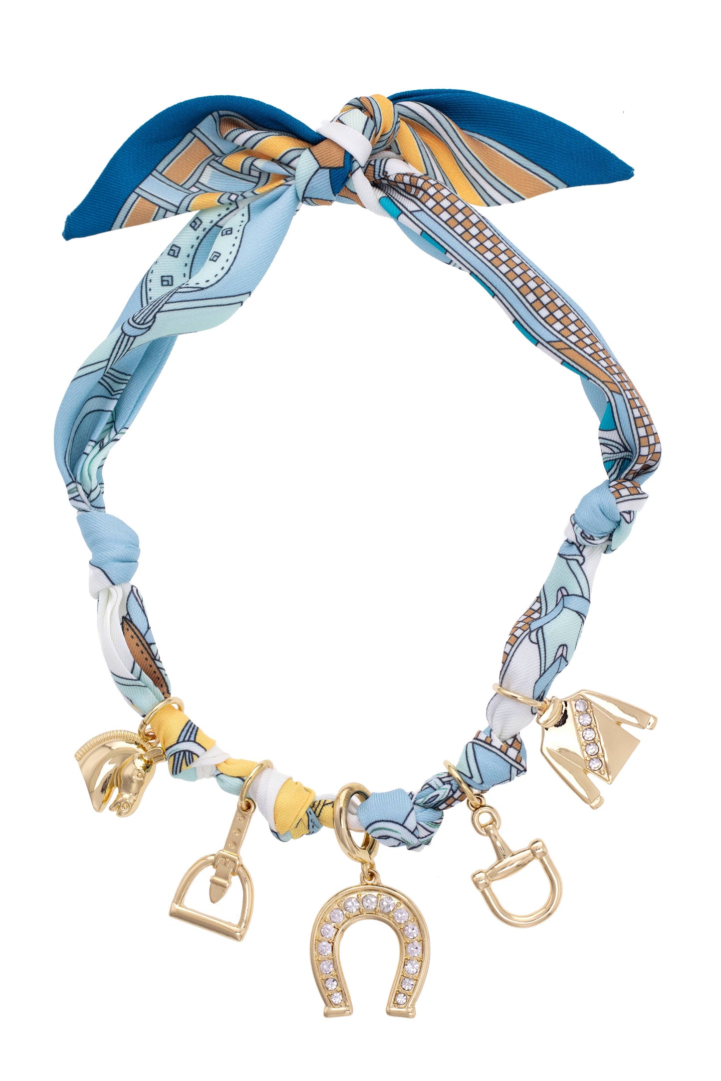 Steeplechase Scarf Necklace in Light Blue