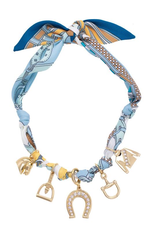 Steeplechase Scarf Necklace in Light Blue