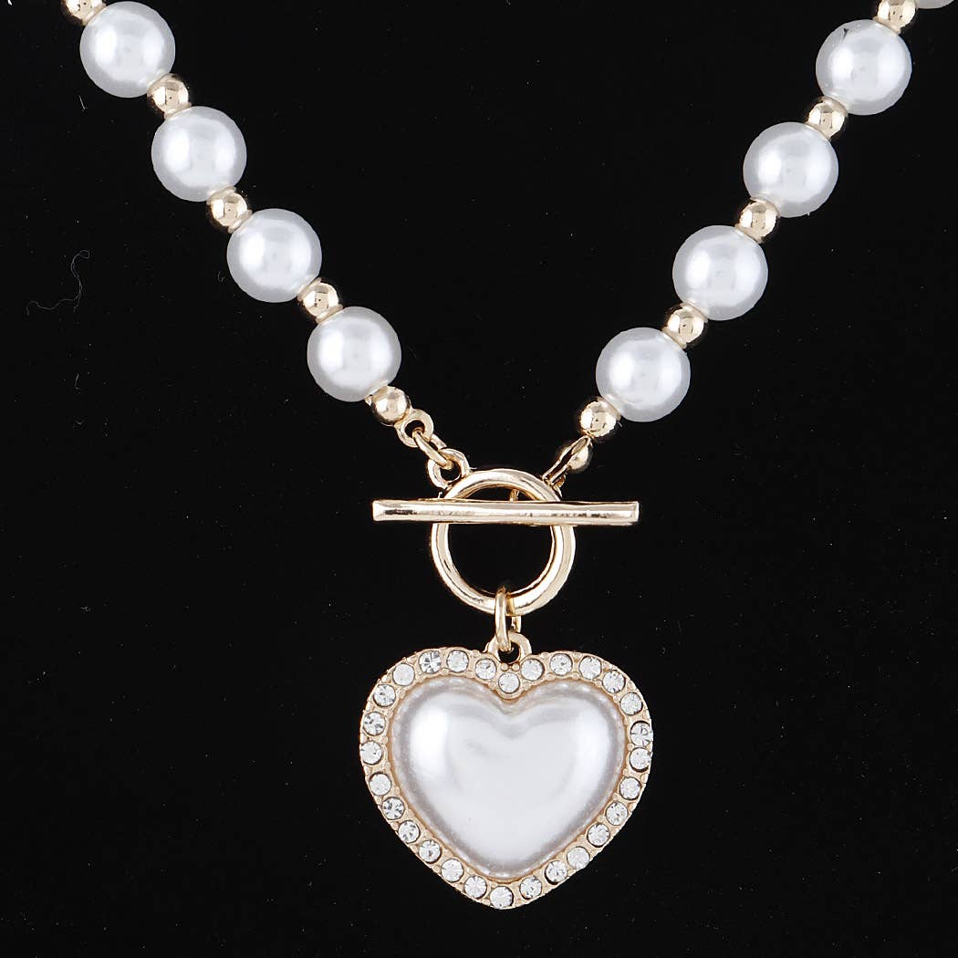 Pearl Heart Pendant Necklace