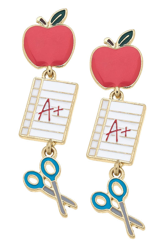 Enamel School Earrings
