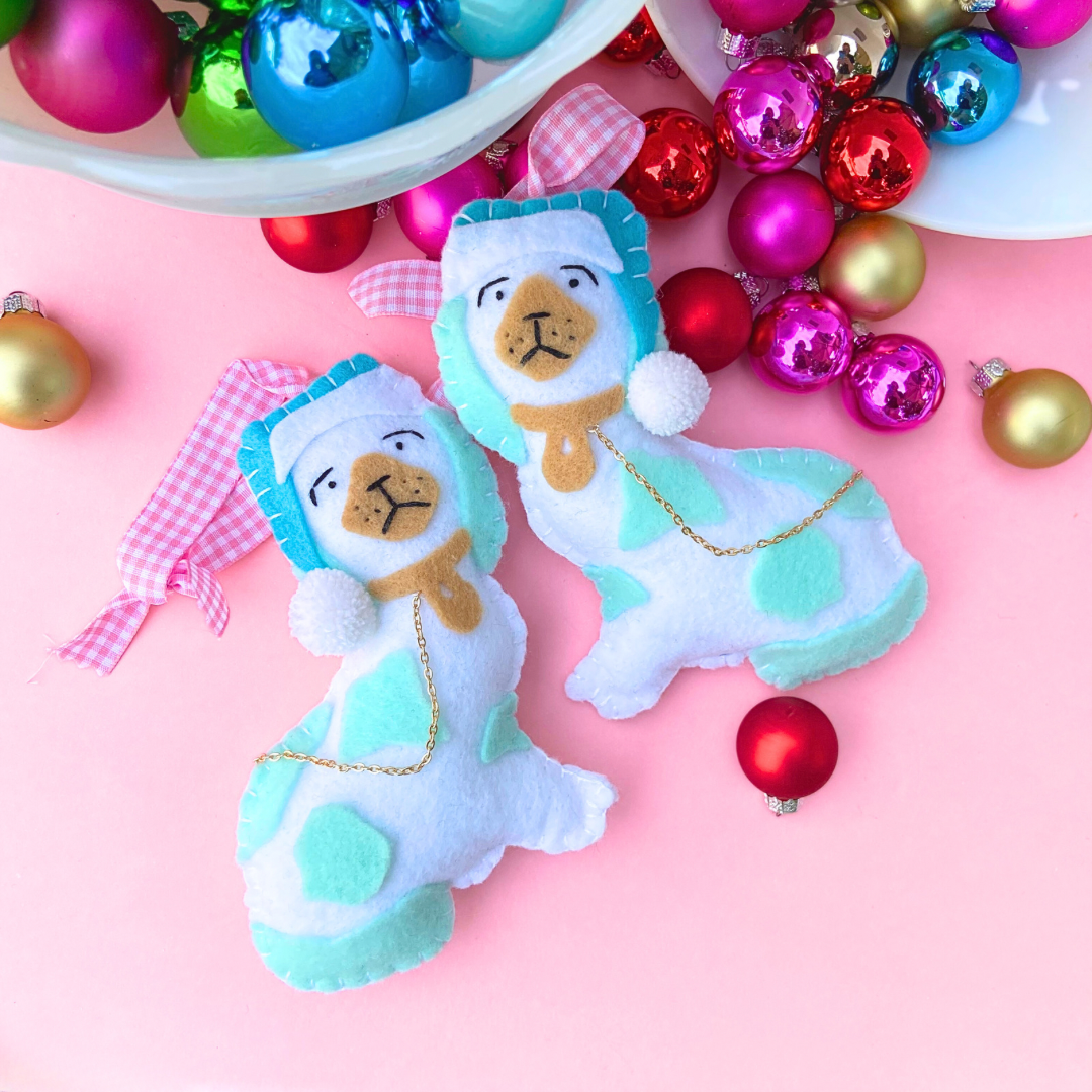 Staffordshire Dog Chinoiserie Ornament | Aqua