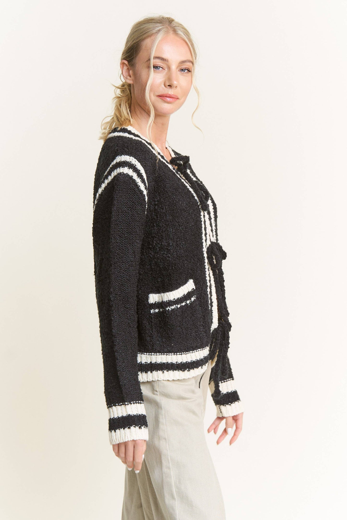 Black Contrast Sweater