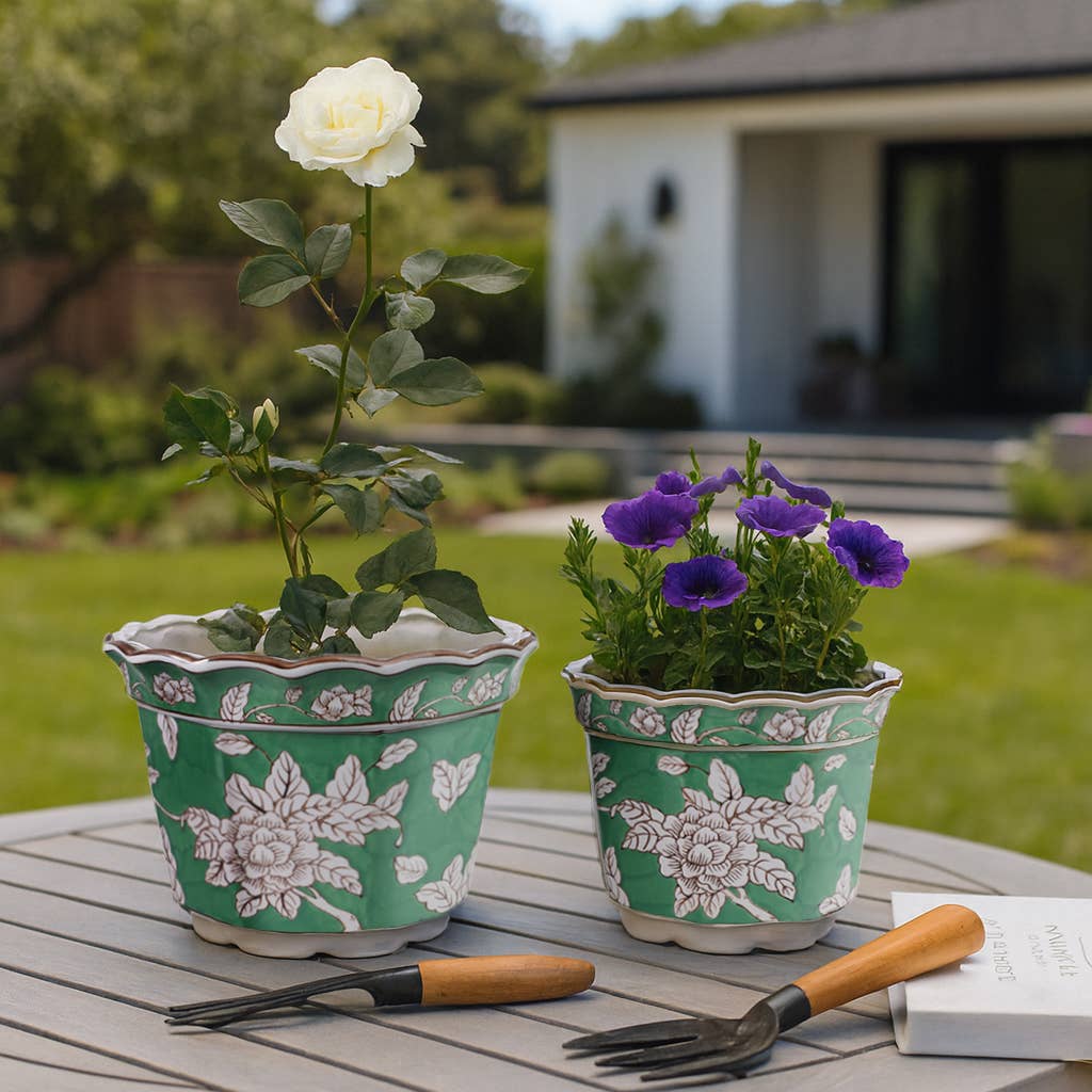 Ceramic Bird and Flower Planters