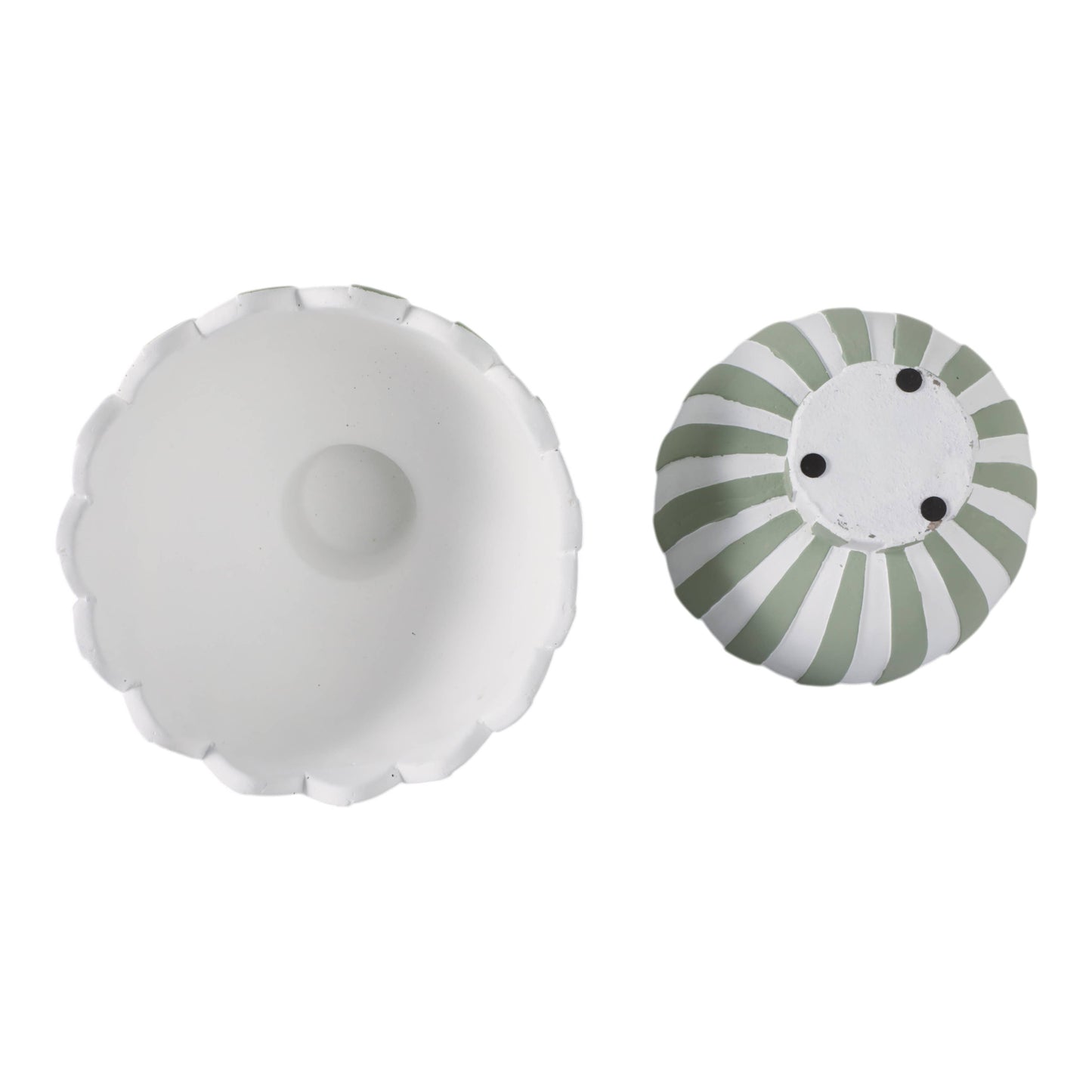 Ceramic Scalloped Striped Planters