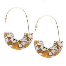 Load image into Gallery viewer, Yellow Marble Statement Threader Earrings
