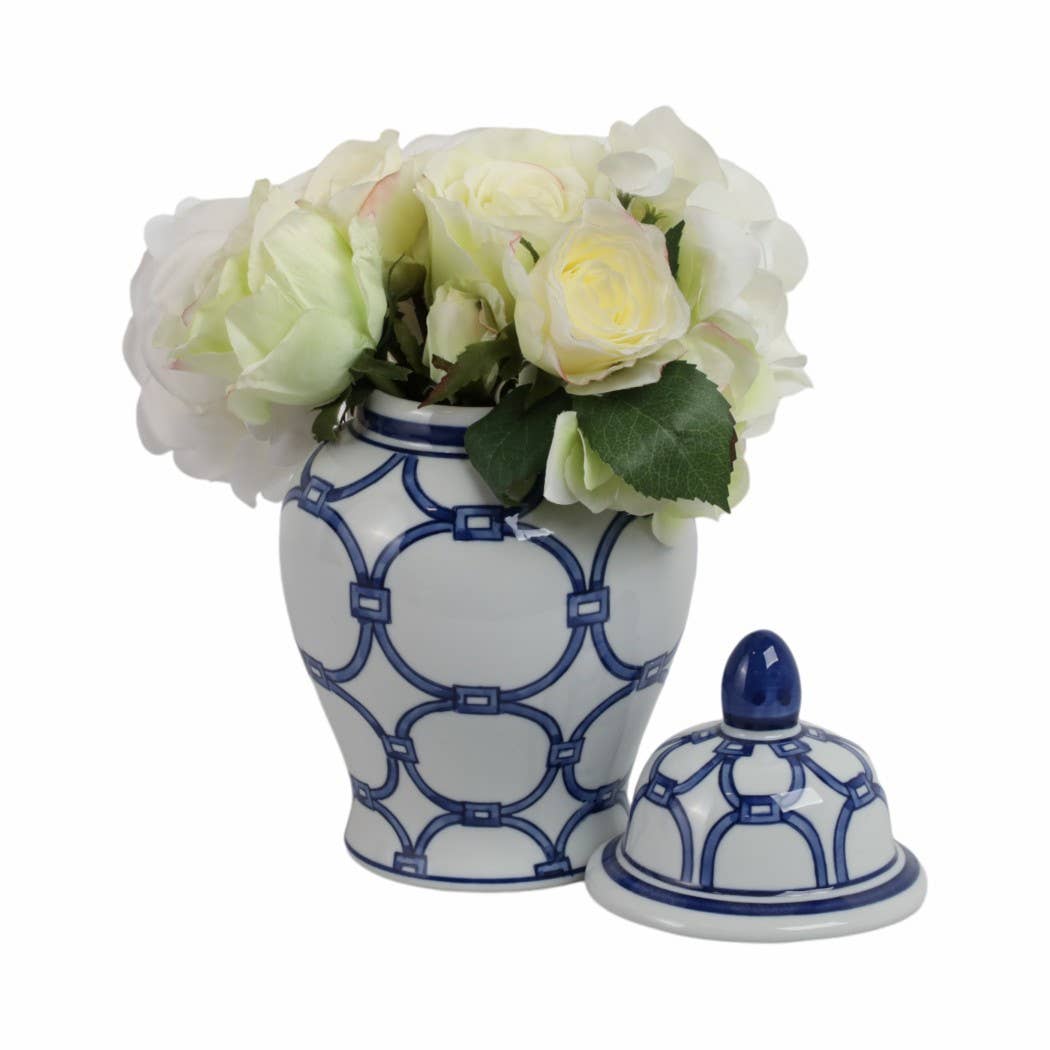 Ceramic Links Flower Decorative Temple Jar