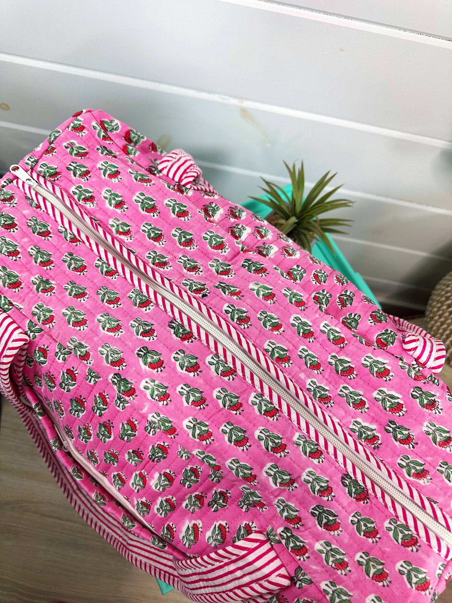 Quilted Duffle Bags | Block Print | Weekender Bag | Floral
