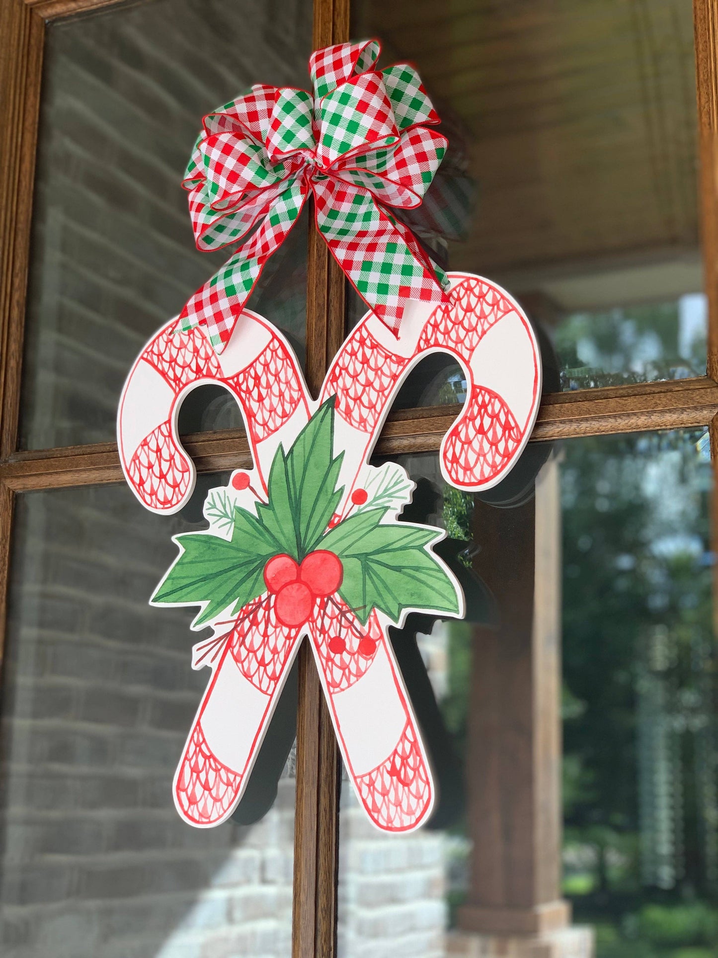 Claire the Red Candy Canes Door Hanger