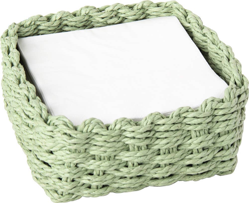 Paper Cocktail Napkin Paper Woven Caddy Paper Weave Lt Green