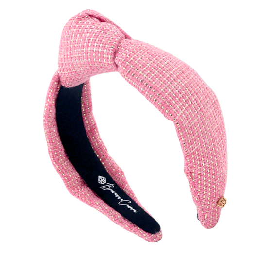 Solid Tweed and Gold Headband in Pink