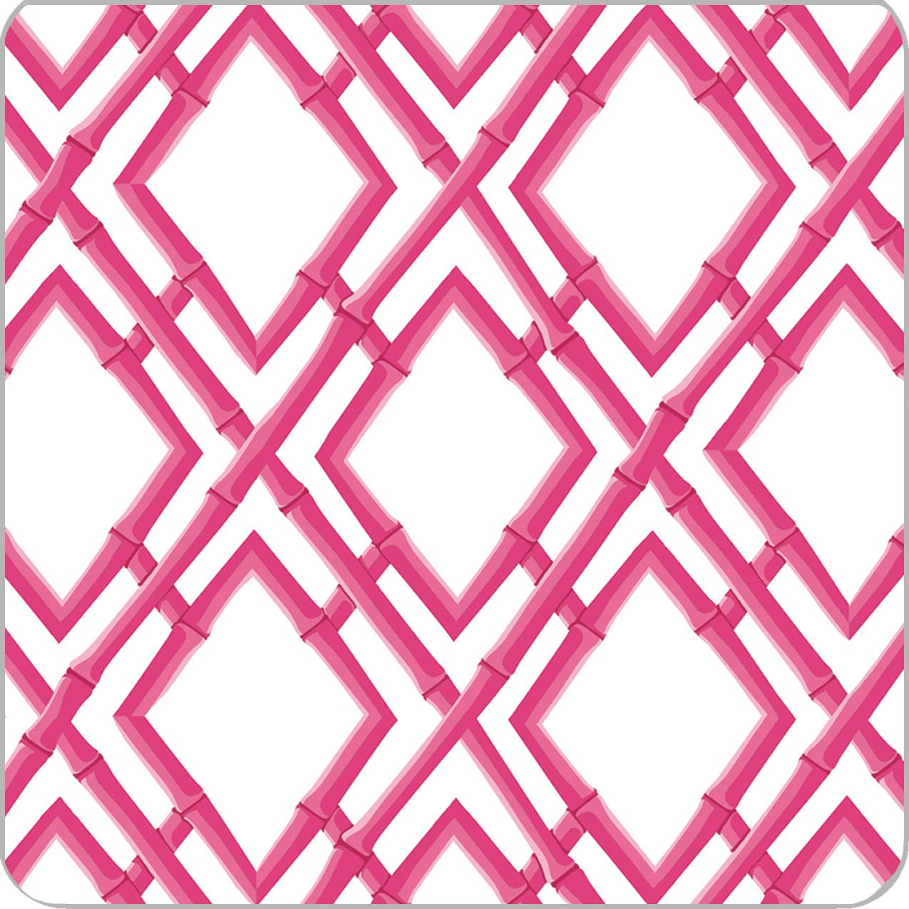 4" Bamboo Trellis Paper Coasters Set of 20 | Hot Pink