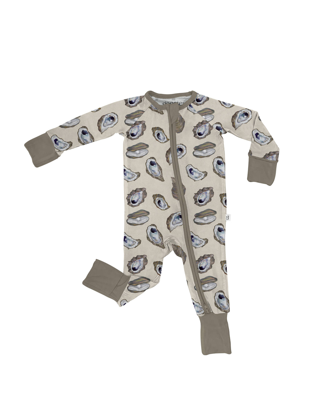 Coastal Oysters LS Zip Pajamas