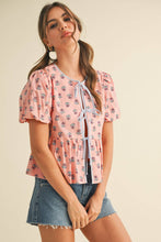 Load image into Gallery viewer, Cutie Floral Tie Front Top
