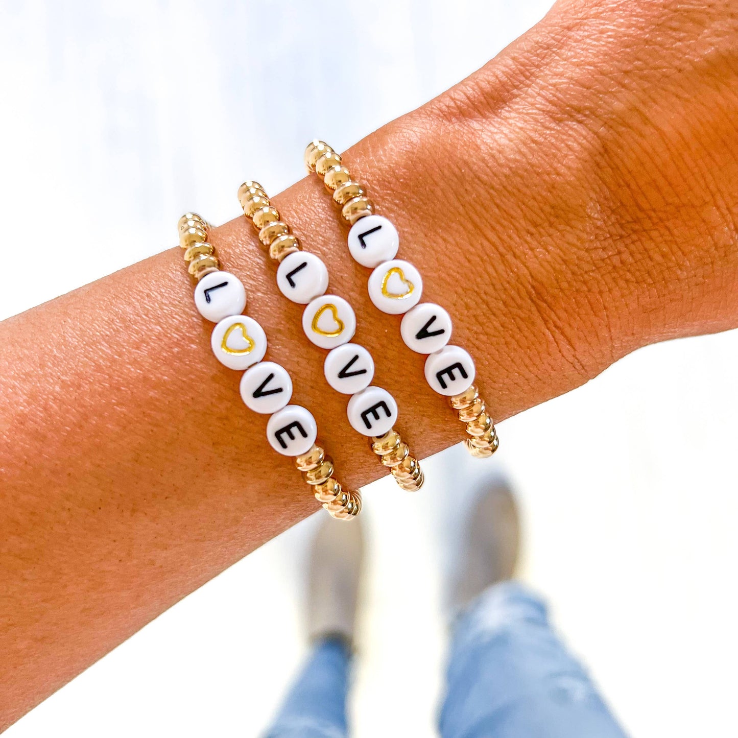 Valentine word Heishi Bracelets: Be mine
