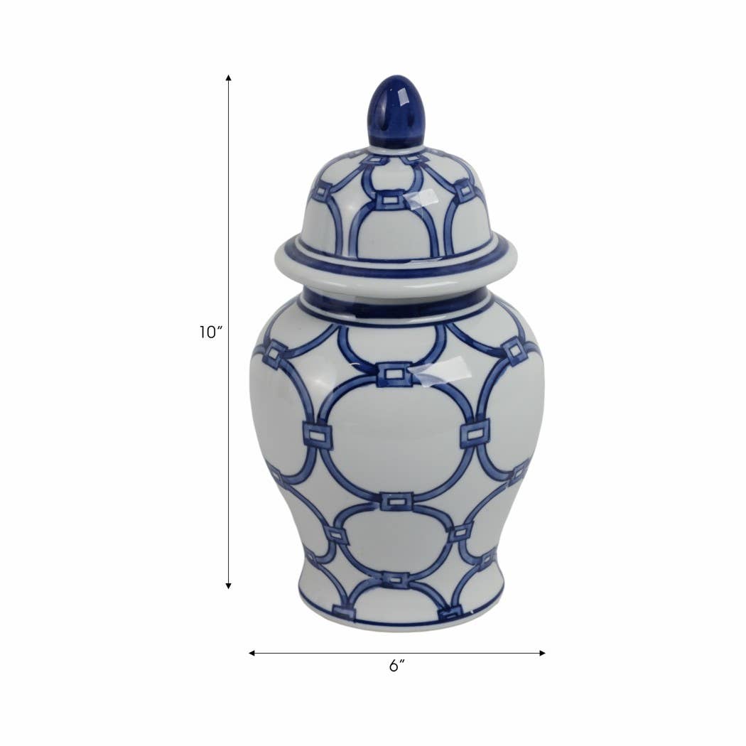 Ceramic Links Flower Decorative Temple Jar