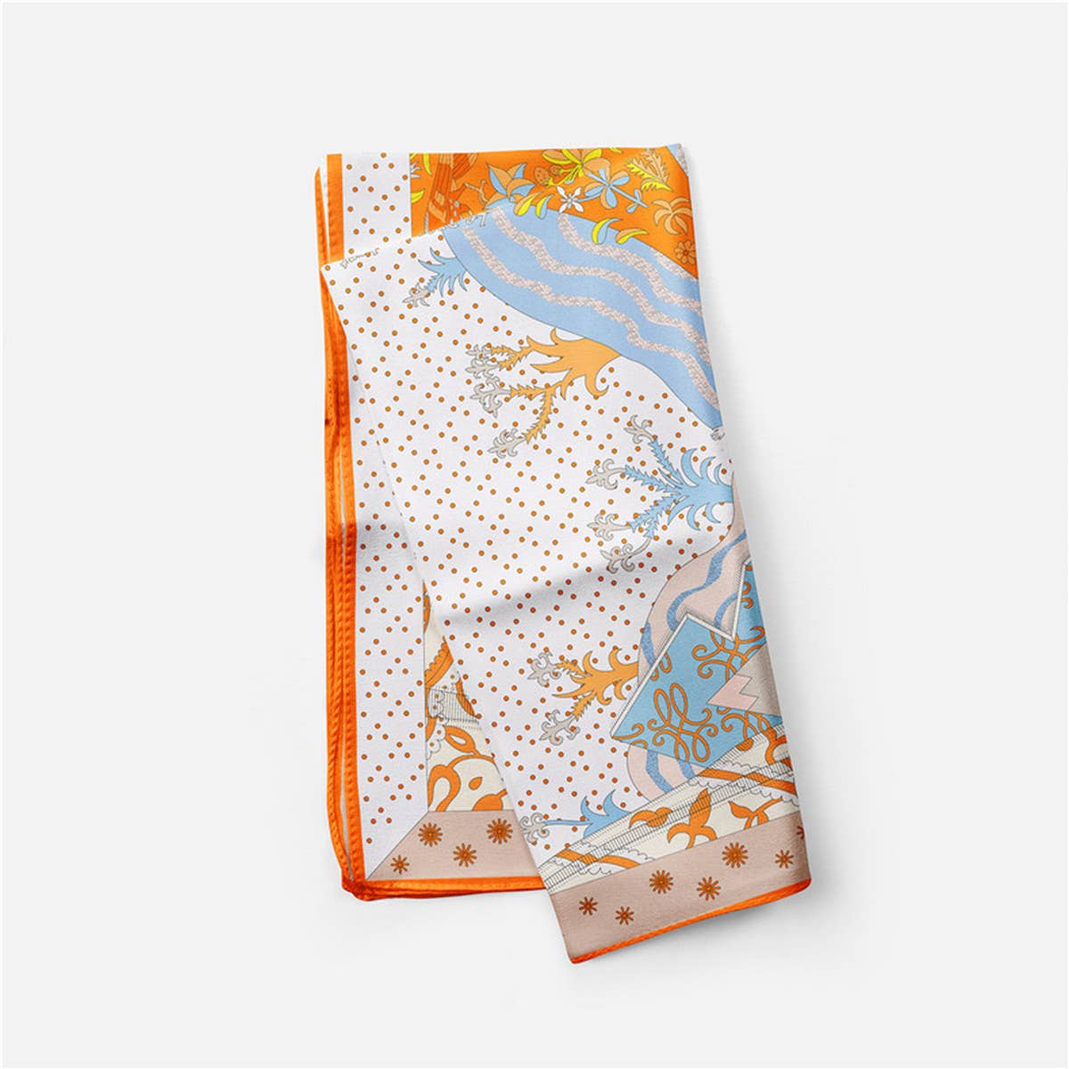 Silk Feel Square Scarf for Travel & Styling