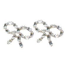 Load image into Gallery viewer, Sparkling Diamond Mini Statement Bow Earrings
