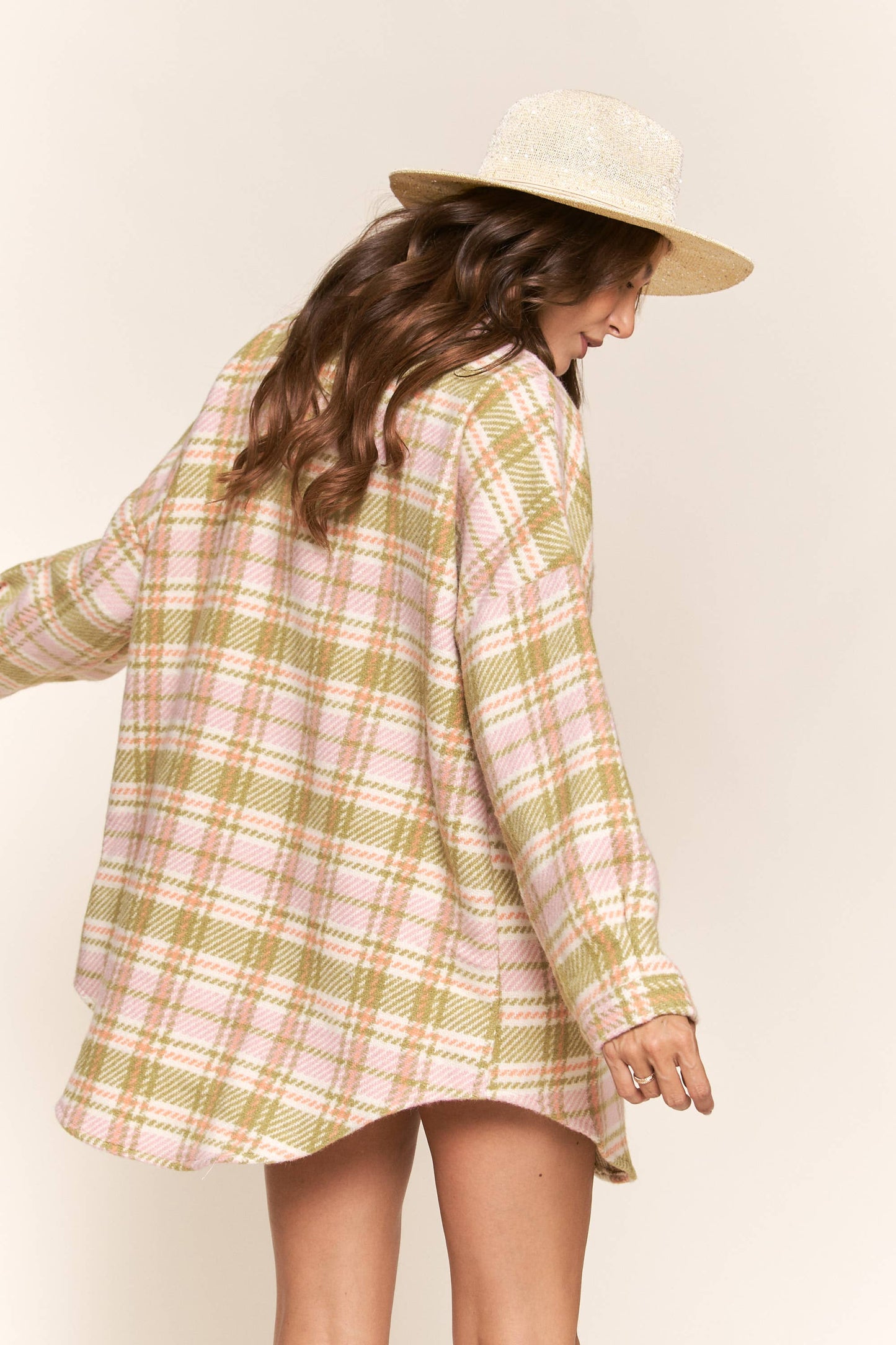 PLAID BUTTON DOWN JACKET